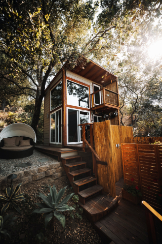Tiny house in het bos