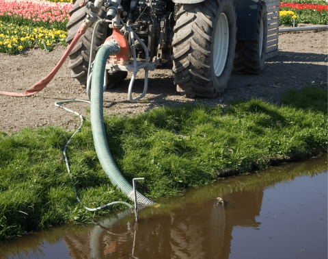 Water trekken uit beek